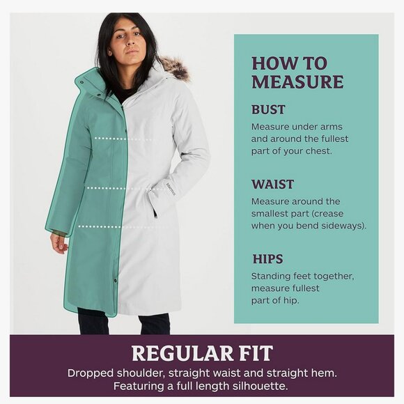 Marmot Women Chelsea Winter Snow Waterproof Long Coat Jacket Down Fill 700 L - Picture 14 of 15